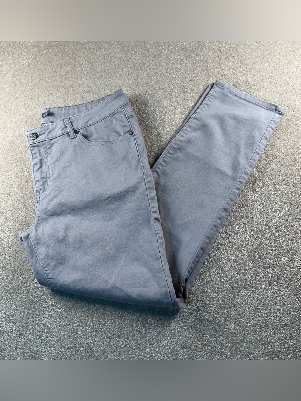 Prana Pants Gray Straight Leg Casual Cotton Blend Women's 14